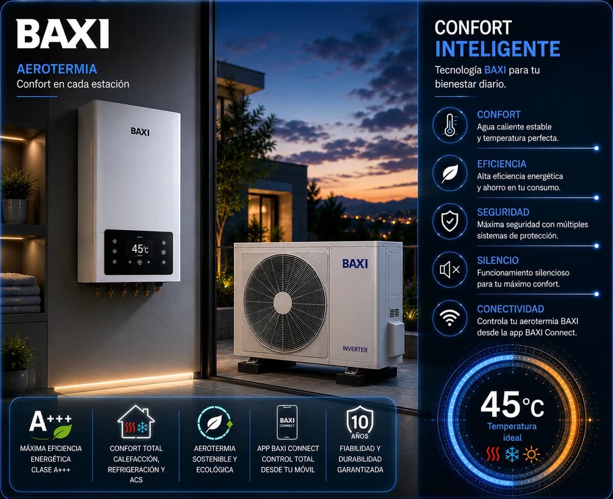 Equipo de Baxi (Aerotermia) — imagen ilustrativa