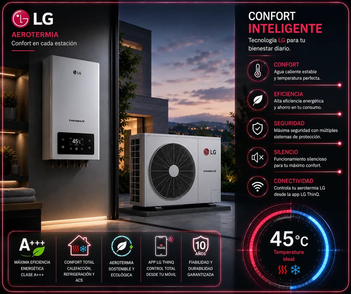 Equipo de LG Therma V (Aerotermia) — imagen ilustrativa