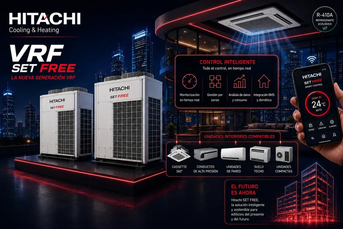 Equipo de Hitachi Set Free (Sistemas VRV/VRF) — imagen ilustrativa